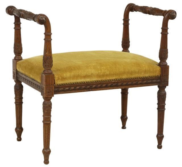 Appraisal: French Louis XVI style mahogany bench stool early th c