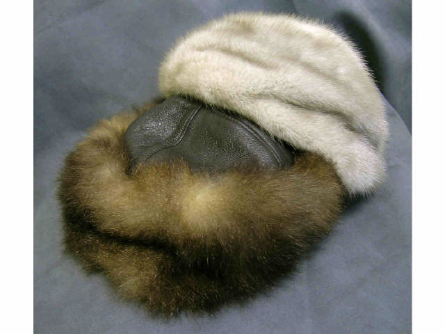 Appraisal: Two lady's fur hats one with brown leather top from