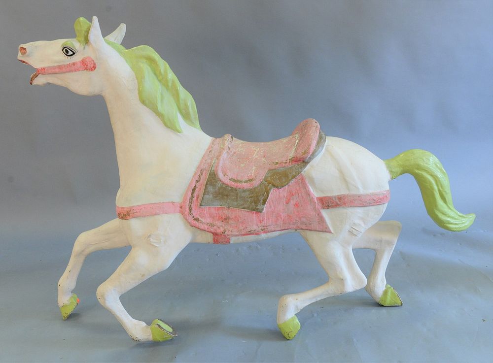 Appraisal: Paper mache carousel-style horse approximate ht lg wd Provenance From