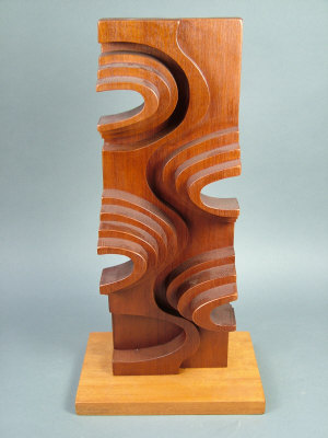 Appraisal: Brian Willsher an abstract wooden sculpture c composed as a