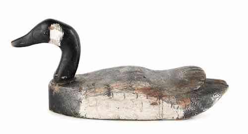 Appraisal: Carved and painted goose decoy mid th c attributed to