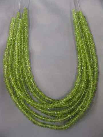 Appraisal: Peridot Necklace strands with hundreds on gem beads on sterling