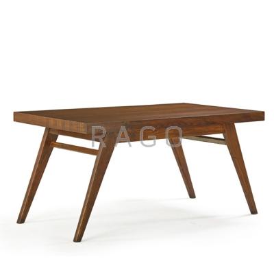 Appraisal: PIERRE JEANNERET - Teak work table from the Chandigarh administrative