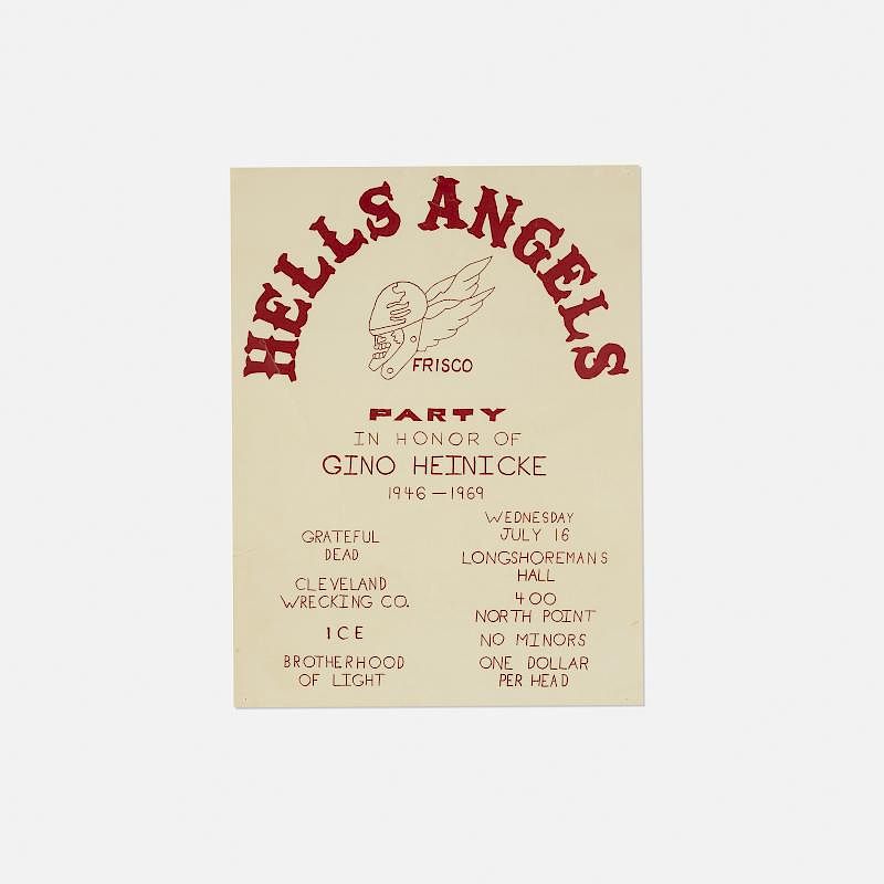 Appraisal: American Grateful Dead Hells Angels Poster American Grateful Dead Hells