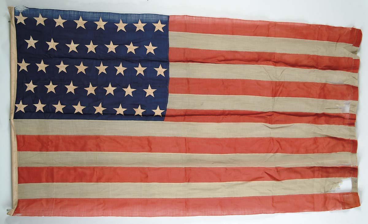 Appraisal: -STAR AMERICAN FLAG - x wool bunting flag with machine-sewn