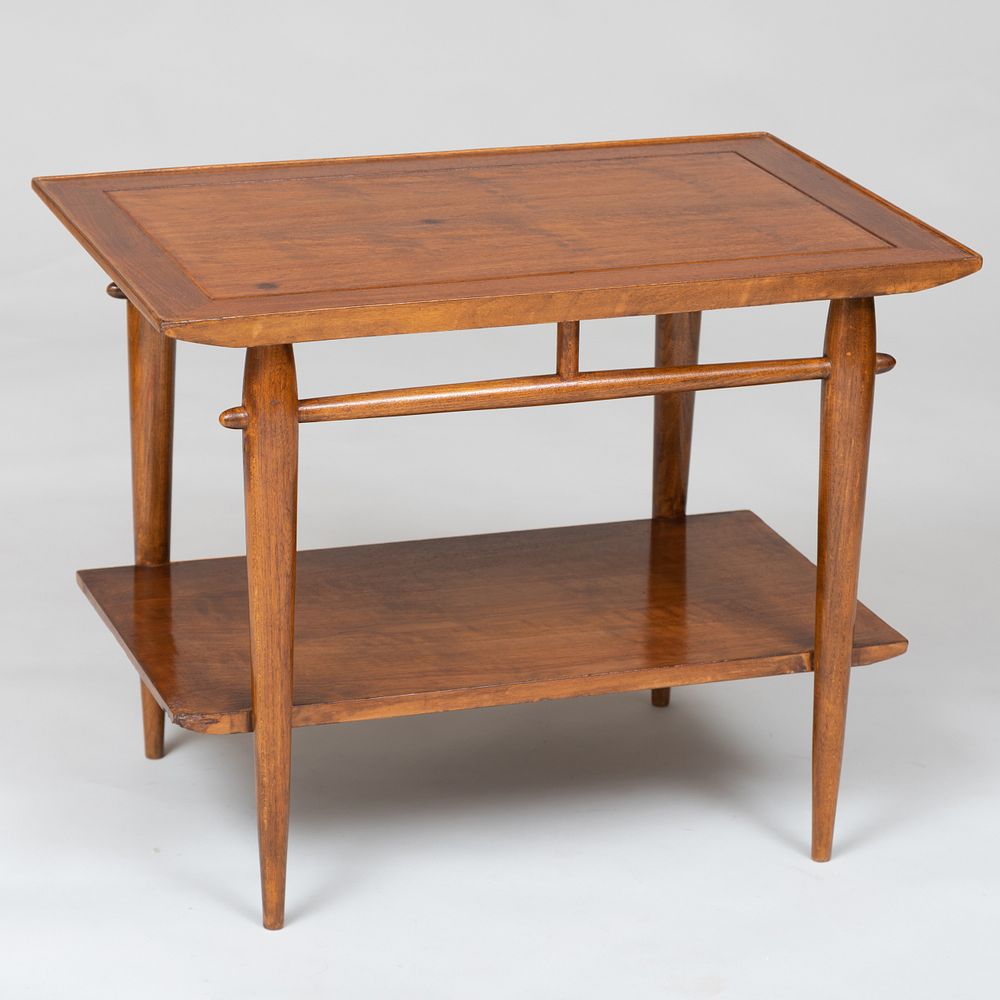 Appraisal: Modern Mahogany Two Tier Table Stamped Lane Altavista Stencil and