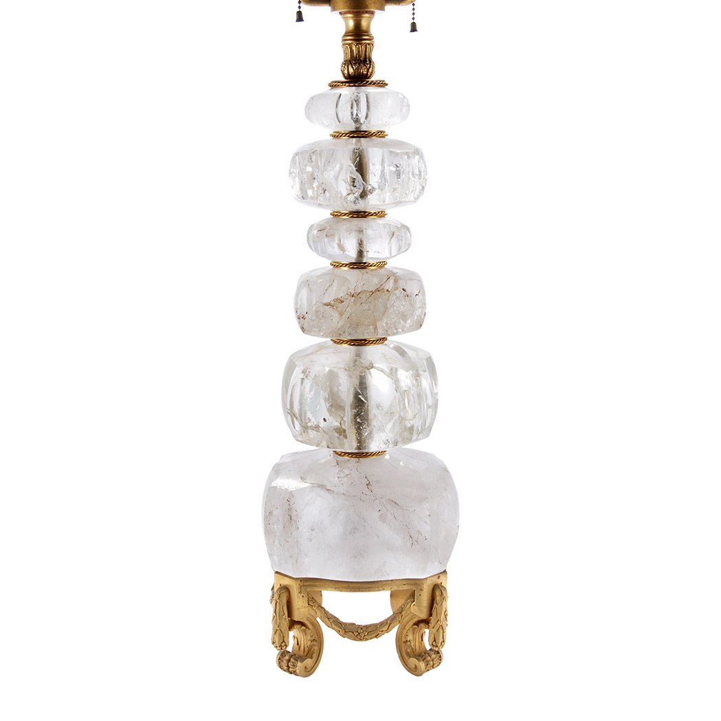 Appraisal: Neoclassical Style Gilt-Bronze Mounted Rock Crystal Lamp Comprised of faceted