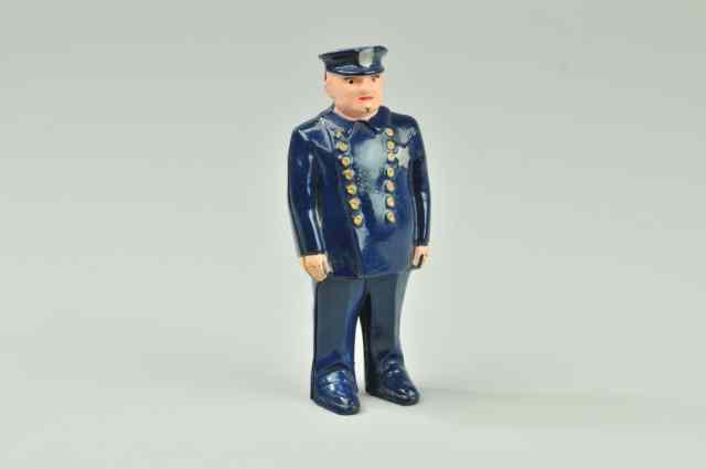 Appraisal: a POLICEMAN STILL BANK Arcade c 's cast iron painted