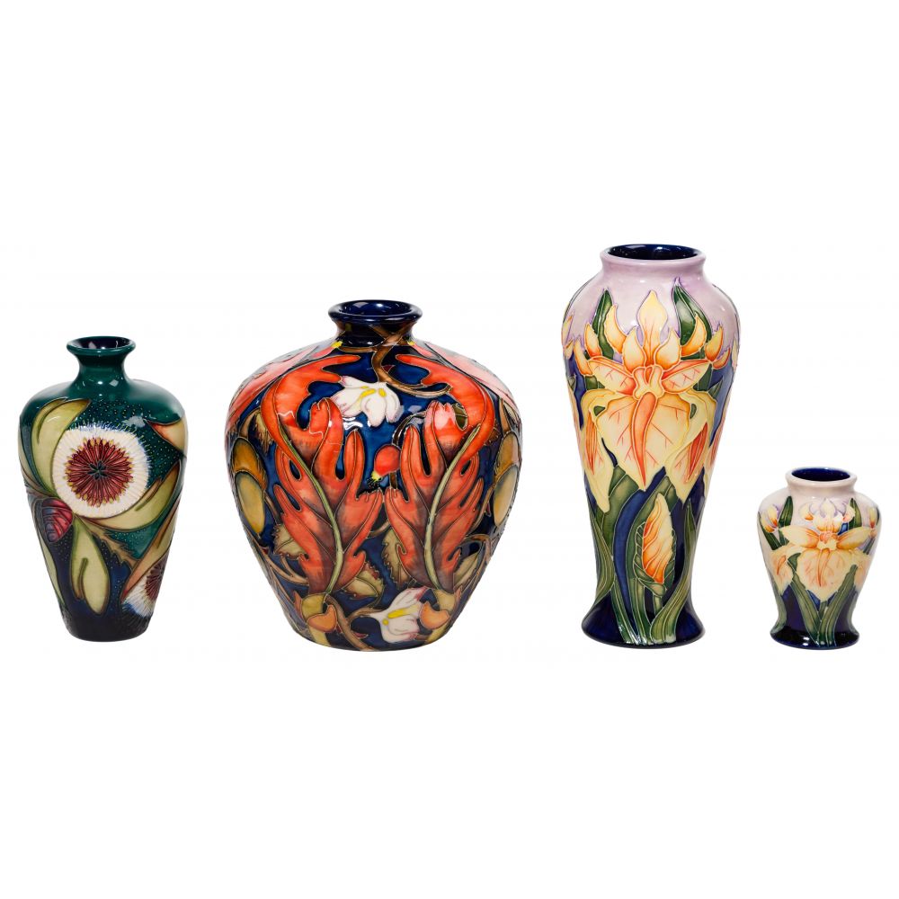 Appraisal: MOORCROFT POTTERY VASE ASSORTMENT items including Albany Fall Plum Vase