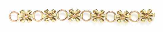 Appraisal: A Retro Karat Rose and Yellow Gold Bracelet consisting of