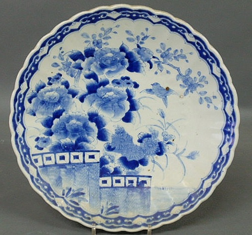 Appraisal: Blue ands white Japanese porcelain charger late th c dia