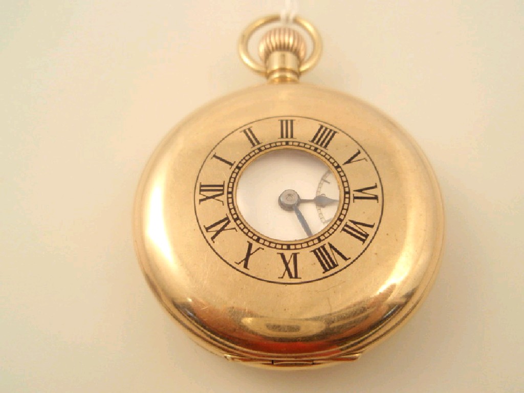 Appraisal: A ct gold half hunter pocket watch by J W