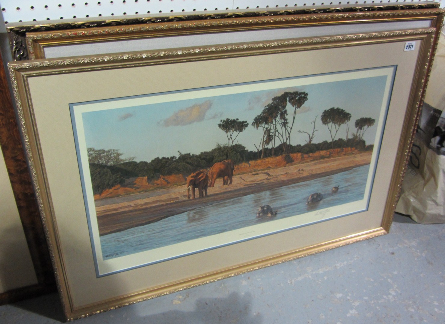 Appraisal: A group of six framed wildlife prints including David Shepherd