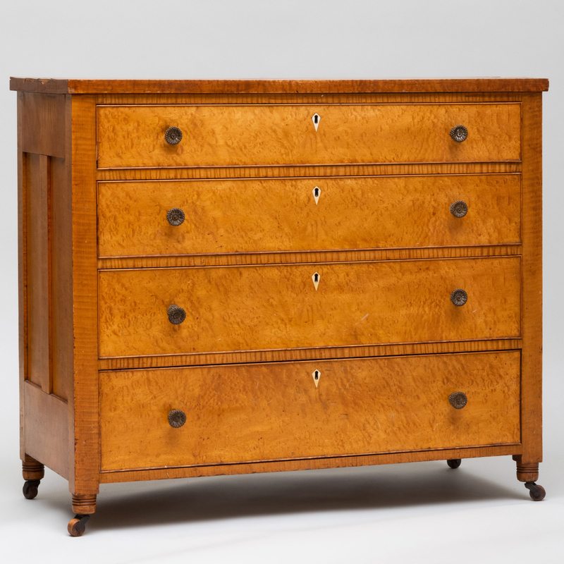 Appraisal: Federal Tiger Maple Chest of Drawers x x in Condition