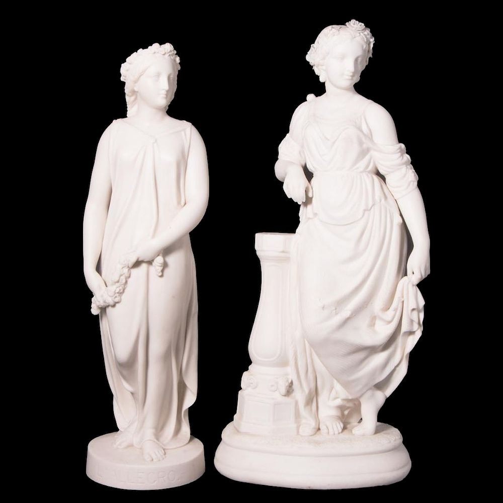 Appraisal: Two Parian Ware Standing Figures Two White Parian Ware Figures