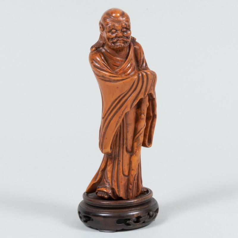 Appraisal: Chinese Boxwood Carving of an Immortal Unmarked x x in