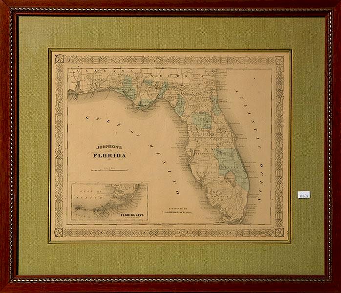 Appraisal: th C Johnsons Map of Florida th C Johnsons map