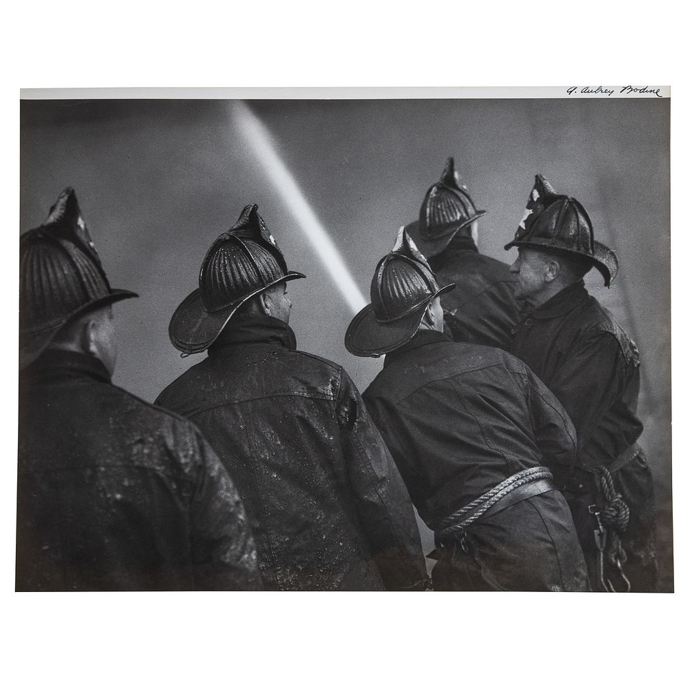 Appraisal: A Aubrey Bodine Fine Firemen photograph American - Gelatin silver