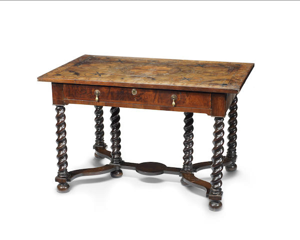 Appraisal: A Dutch walnut ebony and fruitwood marquetry and parquetry side