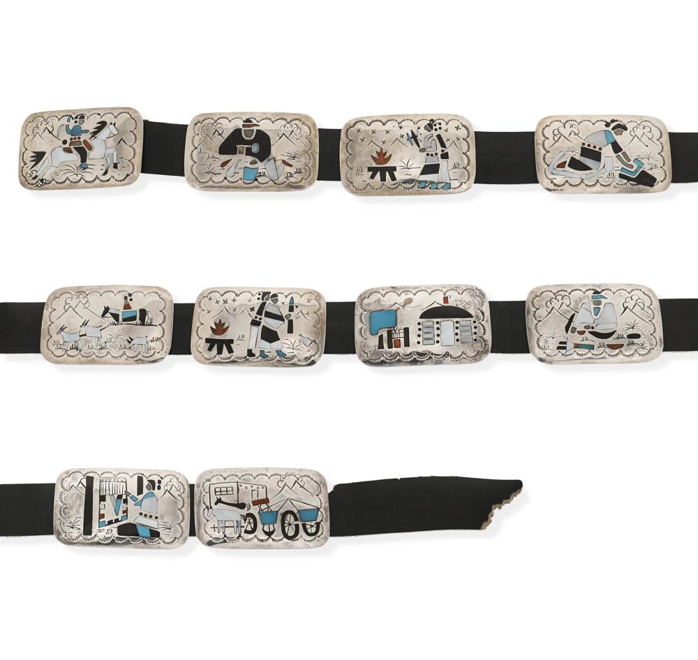 Appraisal: A Navajo Benjamin Becenti concho belt Fourth-Quarter th Century Stamped