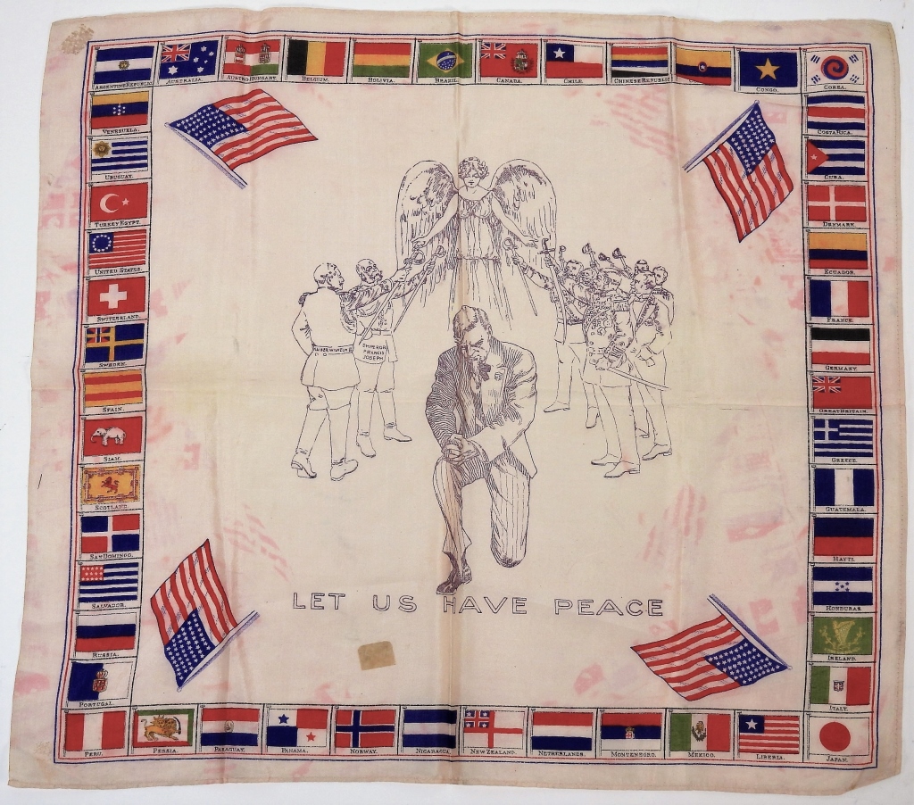 Appraisal: C WORLD LEADER INTERNATIONAL FLAG HANDKERCHIEF United StatesCirca Depicts the