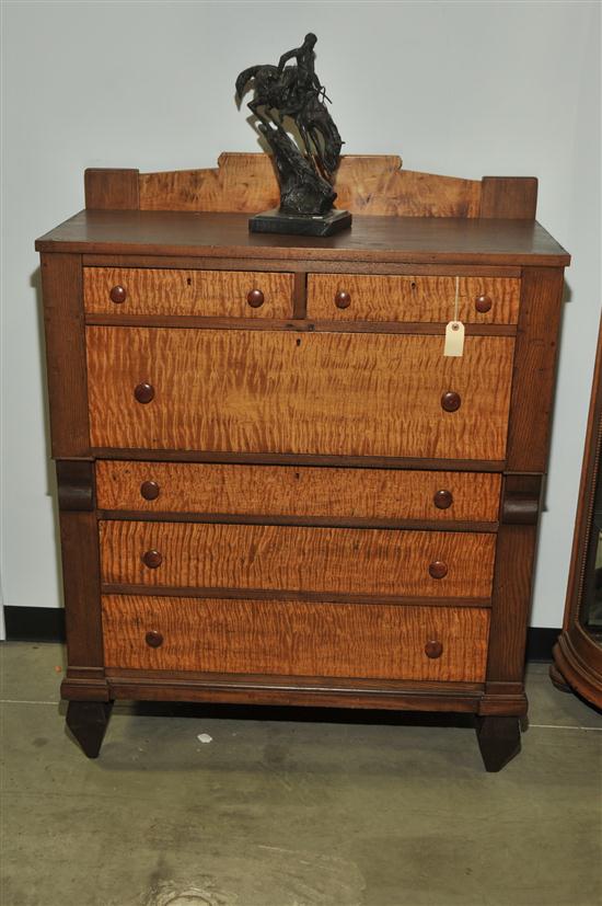 Appraisal: EMPIRE CHEST OF DRAWERS Mixed woods having a shaped gallery