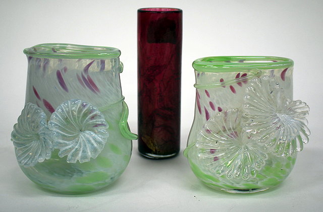 Appraisal: A PAIR OF CONTEMPORARY ISLE OF WIGHT GLASS OVAL 'FOUR