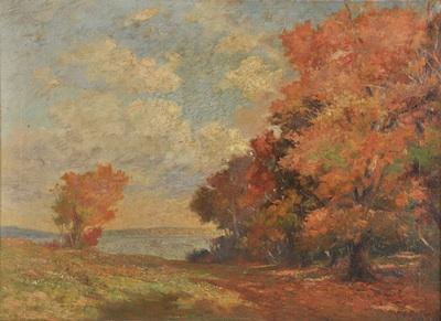 Appraisal: Charles Francis DeKlyn American th Century Autumn landscape Oil on