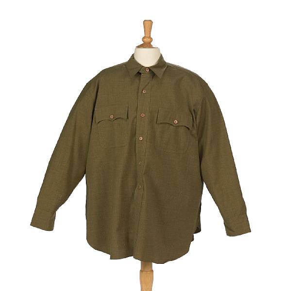 Appraisal: An Oliver Hardy military shirt likely from Great Guns th