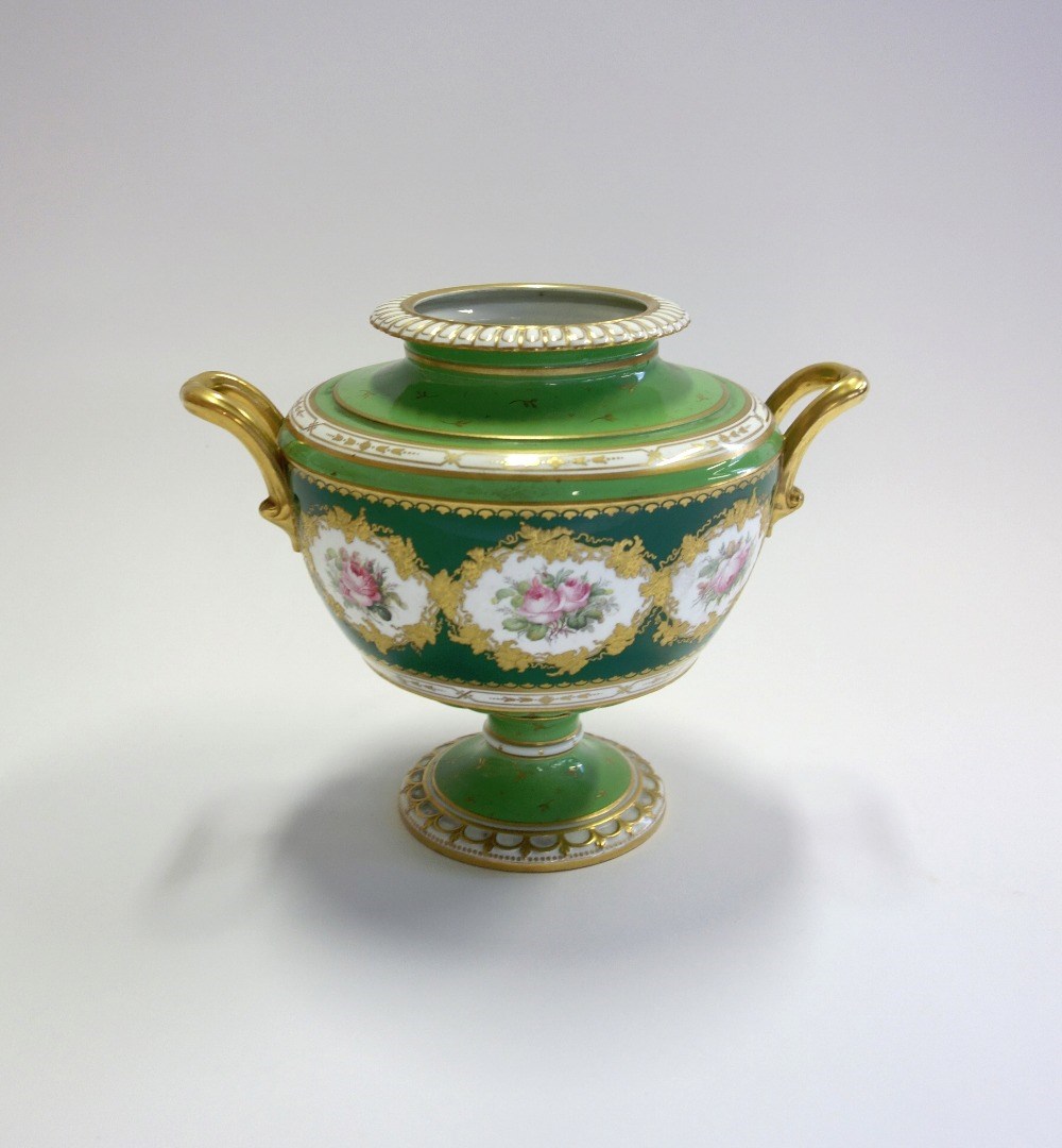 Appraisal: A Royal Crown Derby porcelain two handled urn lacking cover