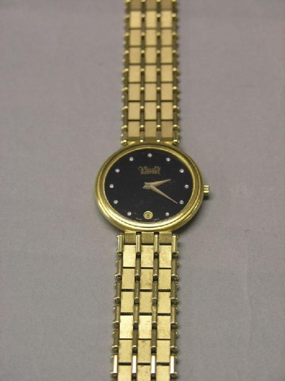 Appraisal: A gentleman's Vivaldi gold plated wristwatch with date on gold