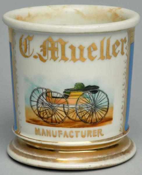 Appraisal: Carriage Manufacturer Shaving Mug Gilt name C Mueller across the