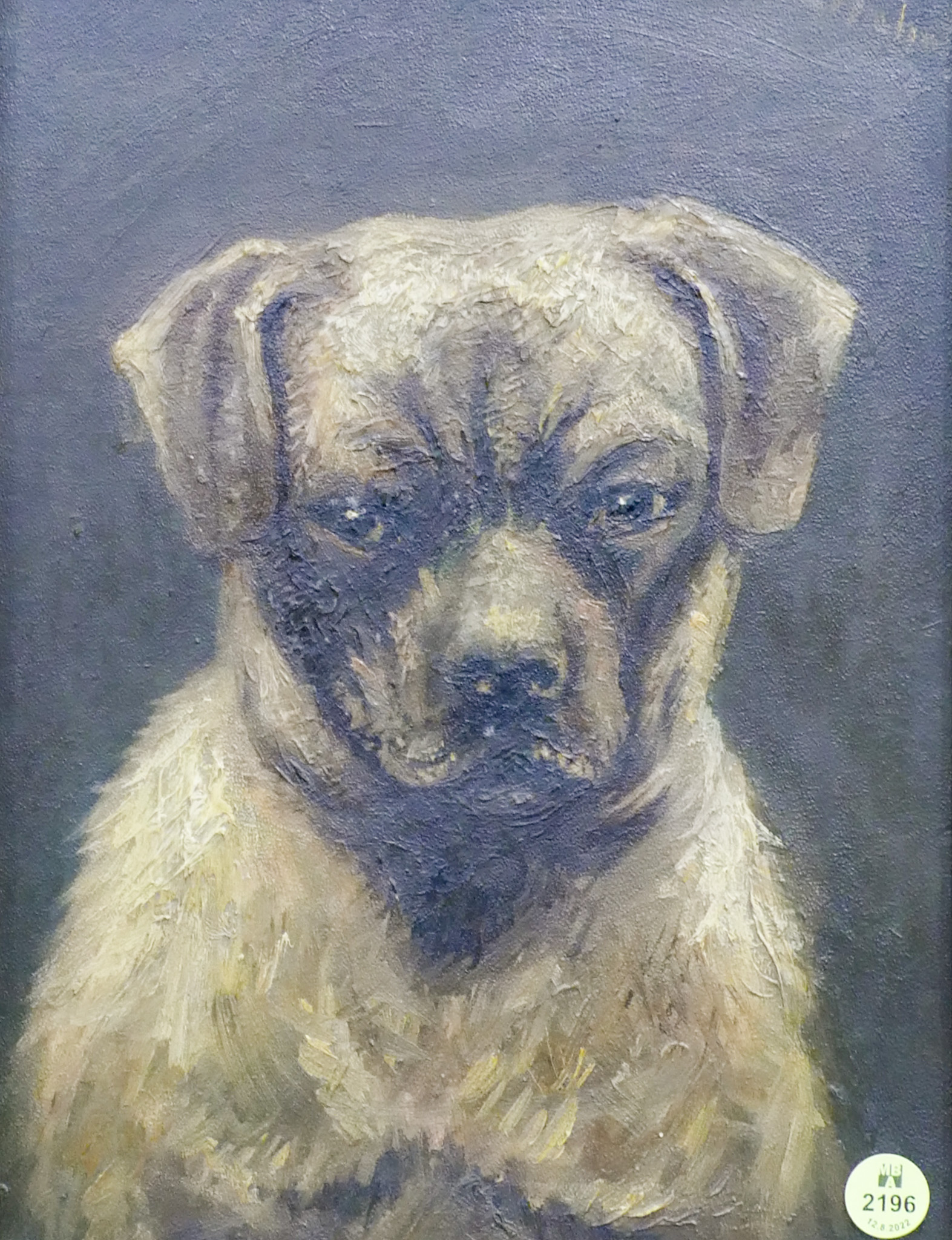 Appraisal: G L Nichols Antique Dog Portrait Oil on Board Framed-