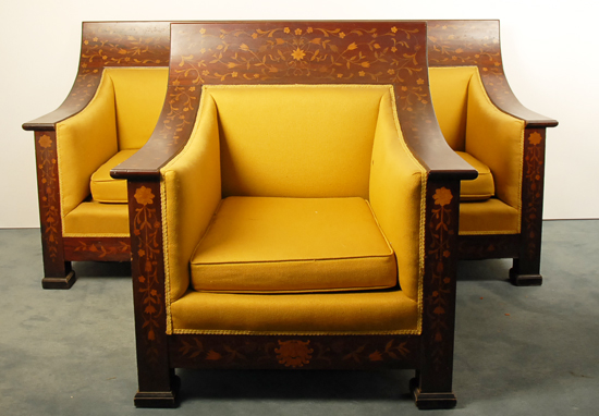 Appraisal: A th C Dutch Marquetry Sofa and Chair each with