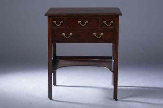 Appraisal: GEORGE III STYLE FIGURED MAHOGANY DRESSING TABLE mid- th century