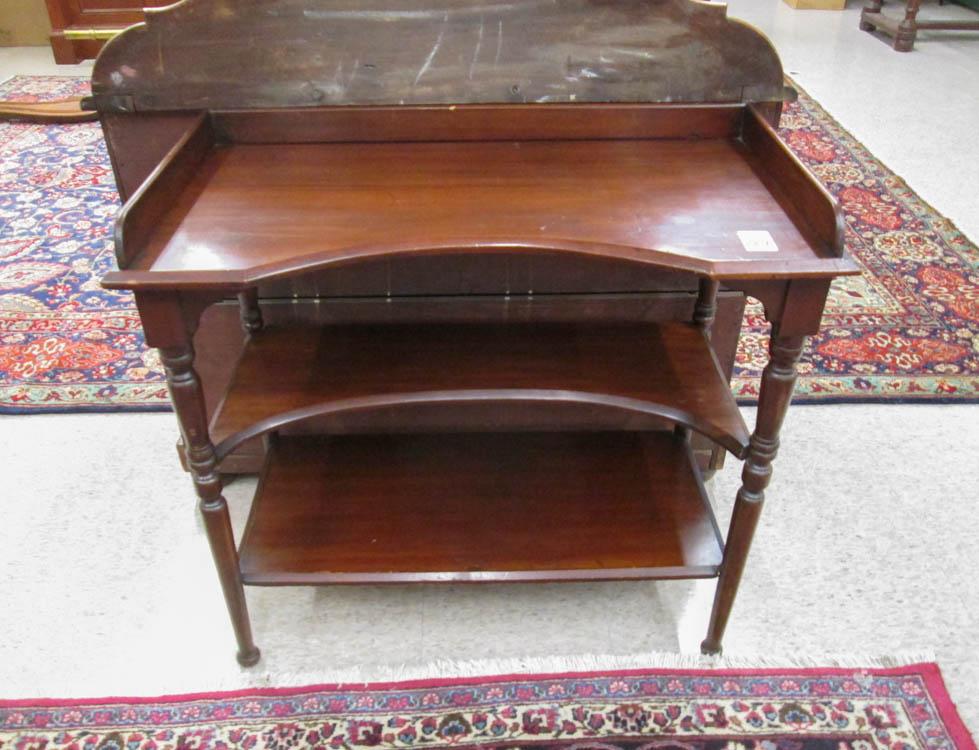 Appraisal: WILLIAM IV MAHOGANY WASHSTAND English early th century a rectangular