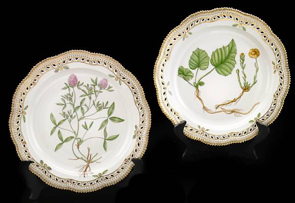 Appraisal: Two Royal Copenhagen Flora Danica circular platters date code for