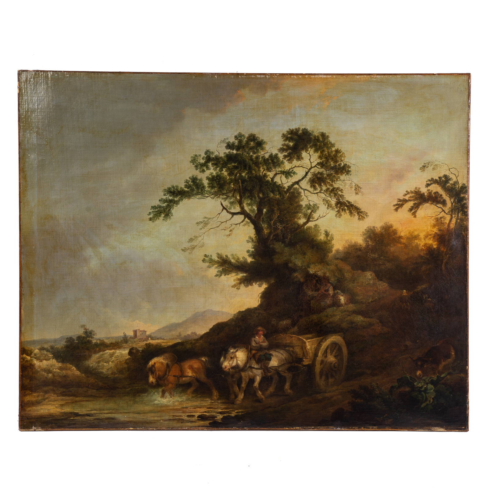 Appraisal: BRITISH SCHOOL TH C ROMANTIC LANDSCAPE OIL Oil on canvas