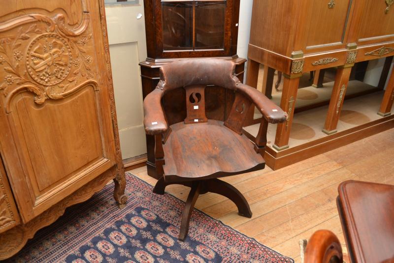 Appraisal: AN EARLY TH CENTURY BLACKWOOD DESK CHAIR AN EARLY TH