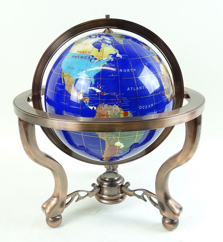 Appraisal: Vintage High Quality Brass M O P Globe Vintage High