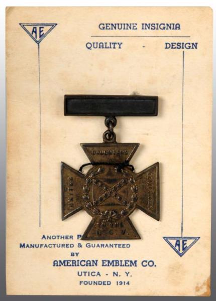 Appraisal: Confederate Southern Cross on Card Description Confederate Southern Cross of