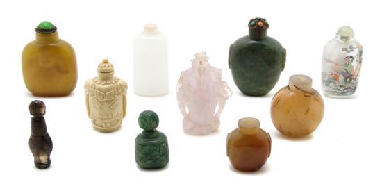 Appraisal: A Collection of Ten Snuff Bottles containing one yellow glass