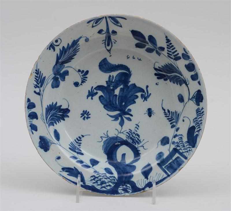 Appraisal: BRISTOL DELFT BLUE AND WHITE SOUP PLATE Circa painted with