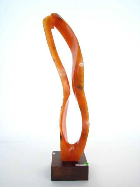 Appraisal: Contemporary Style Stone Carving free form of a semi-opaque orange