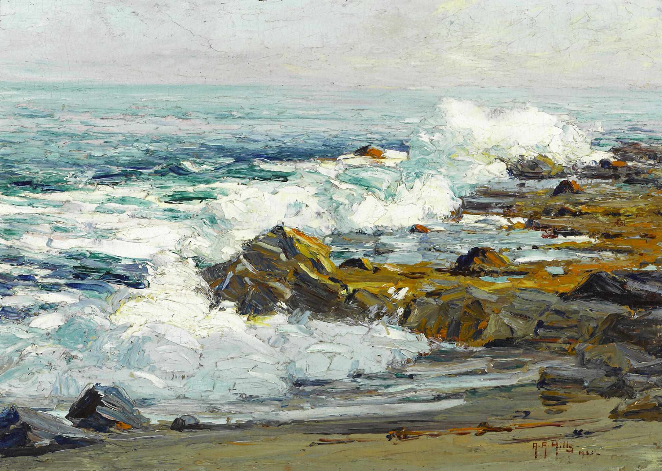 Appraisal: Anna Althea Hills American - The surging sea Laguna Beach