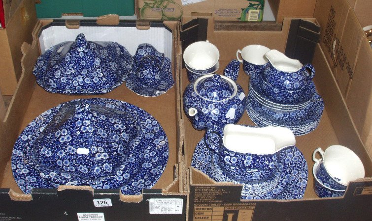 Appraisal: Burleighware Calico Tea Diner Set To Include Tureens Covers Large