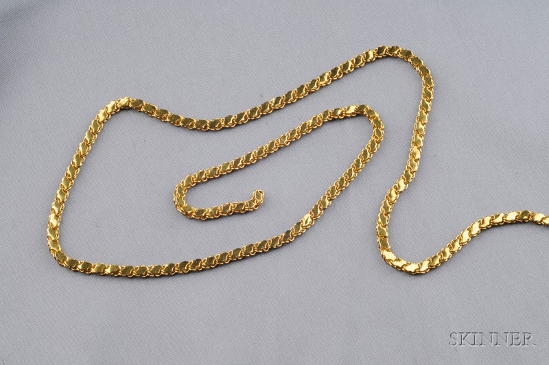 Appraisal: kt Gold Necklace composed of fancy links dwt lg in