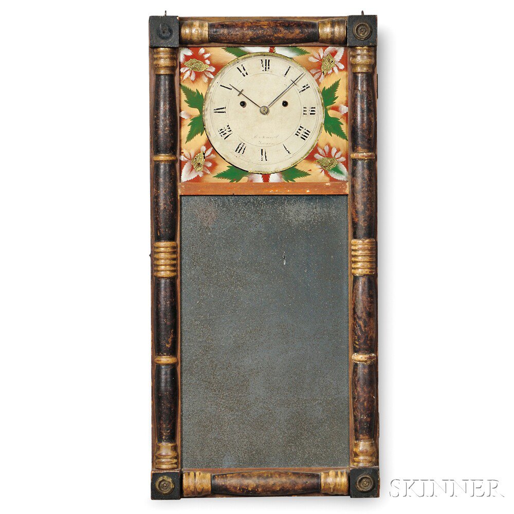 Appraisal: Benjamin Morrill Striking Mirror Clock Boscawen New Hampshire c the