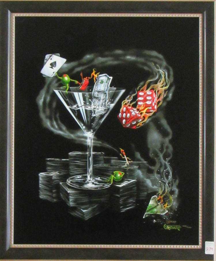 Appraisal: MICHAEL GODARD GICLEE ON CANVAS Unites States b Martini olives