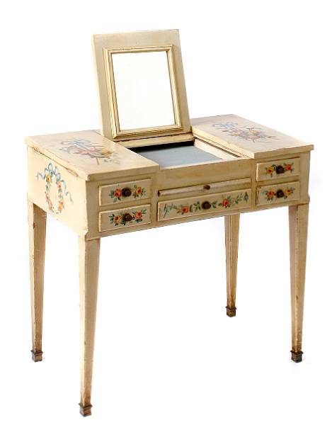 Appraisal: A French paint decorated vanity table height in width in